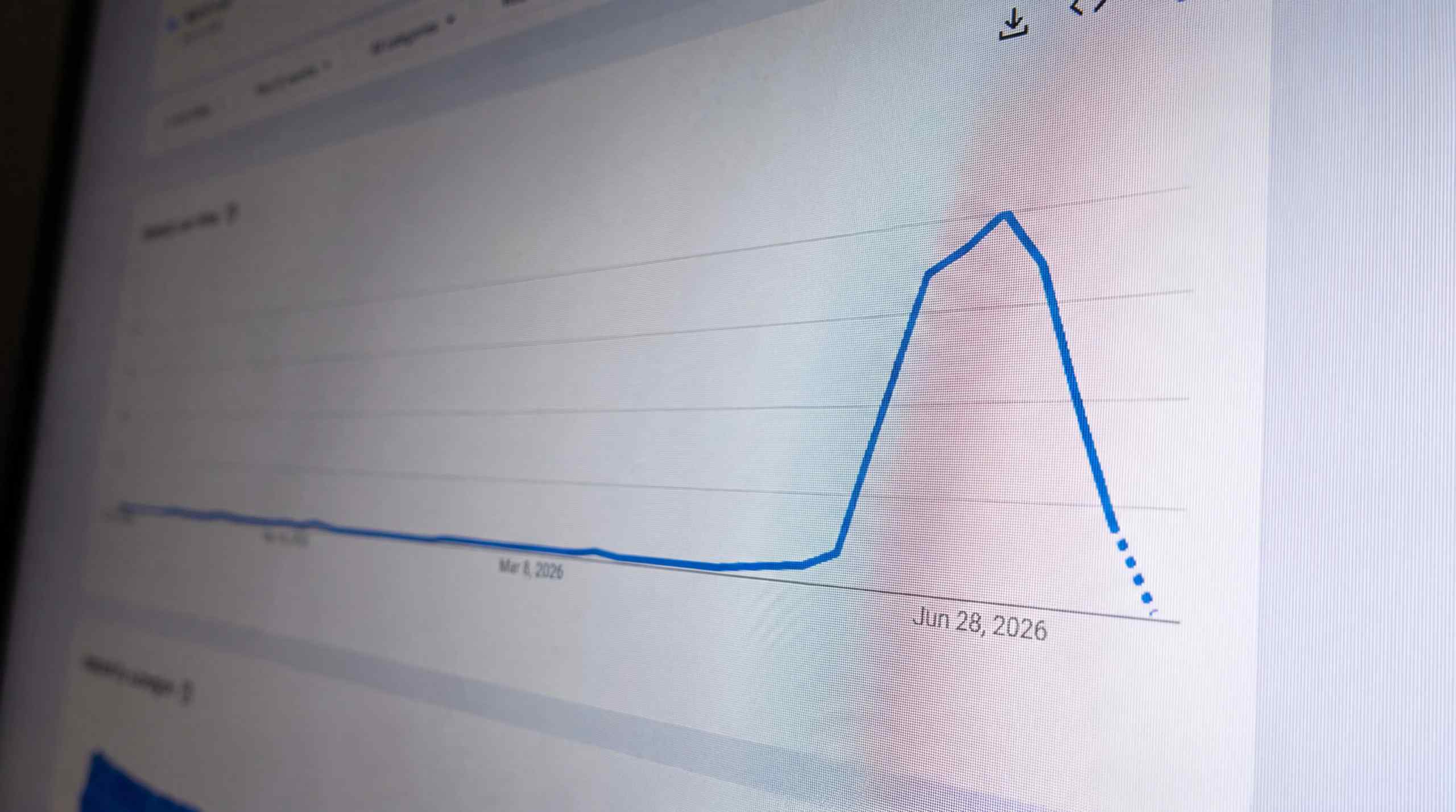 A Google Trends chart that peaks and then falls.